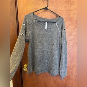 Collection B Charcoal Eyelet Detail Sweatshirt